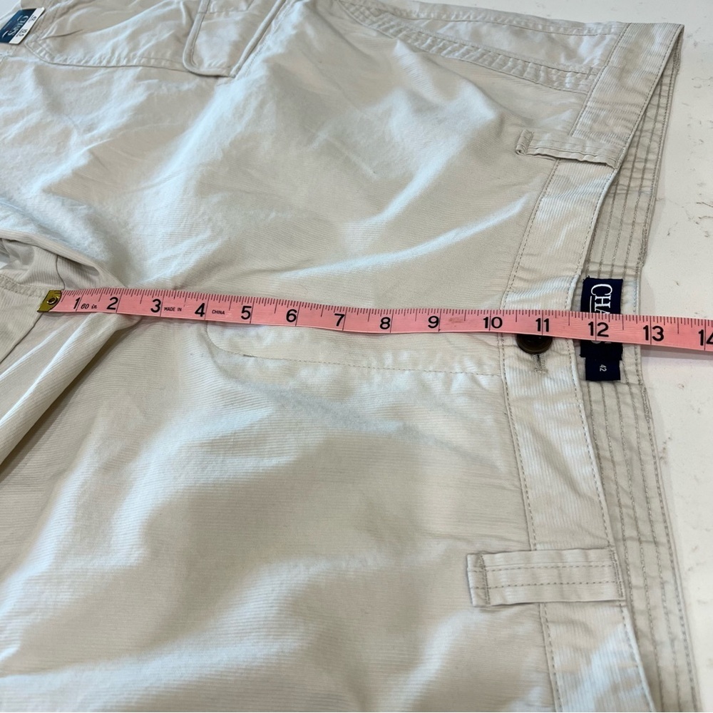 Chaps Cargo Shorts Men 42 New Stone Flat Front Cotton Utility NWOT - Picture 8 of 8